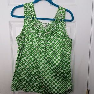 Banana Republic Green & White Blouse